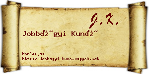 Jobbágyi Kunó névjegykártya